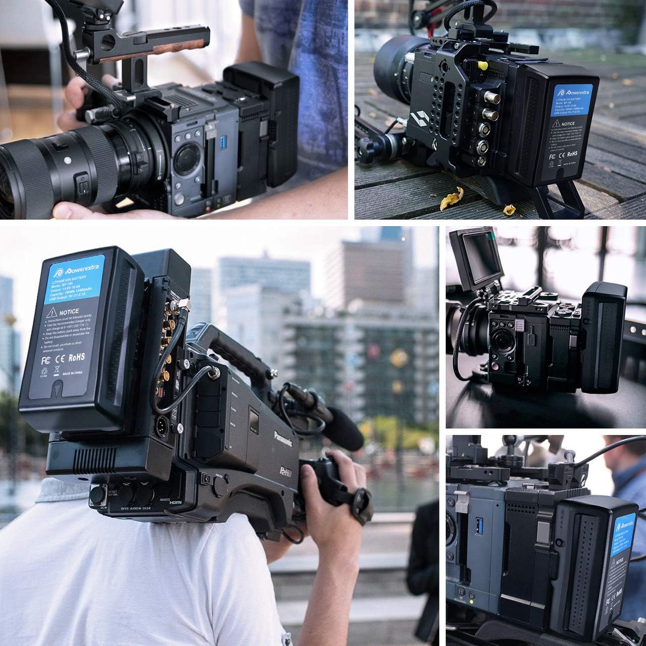 Powerextra 190Wh (13400mAh) V Mount/V-Lock Battery Compatible with Sony Camera Camcorder Broadcast Replacement Brick for DSLR : Home Audio & Theater