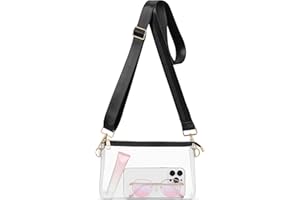 HULISEN Clear Crossbody Bag Stadium Approved, Clear Purses for Women, Transparent Handbag for Concerts & Sports Events Fans