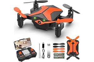 ATTOP Mini Drone with Camera - FPV Drones for Kids, RC Quadcopter Drone with FPV Video, Voice Control, Altitude Hold, Headless Mode, Trajectory Flight, Foldable Kids Drone Christmas Gift for Boy/Girl