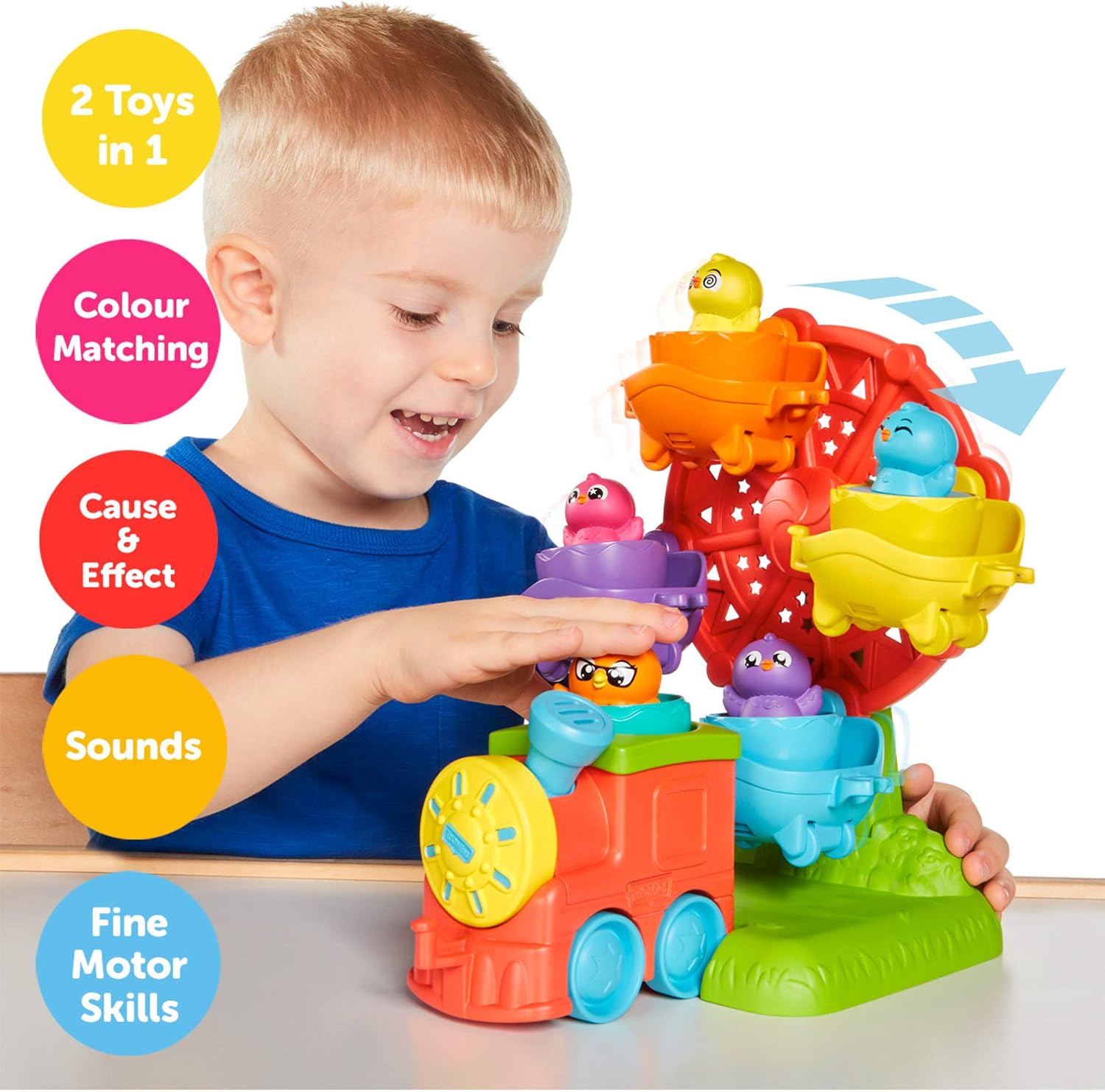 Toomies TOMY Hide and Squeak 2 in 1 Eggventure Train Baby Toy, Shape Sorter with Colours and Sound - Image 3