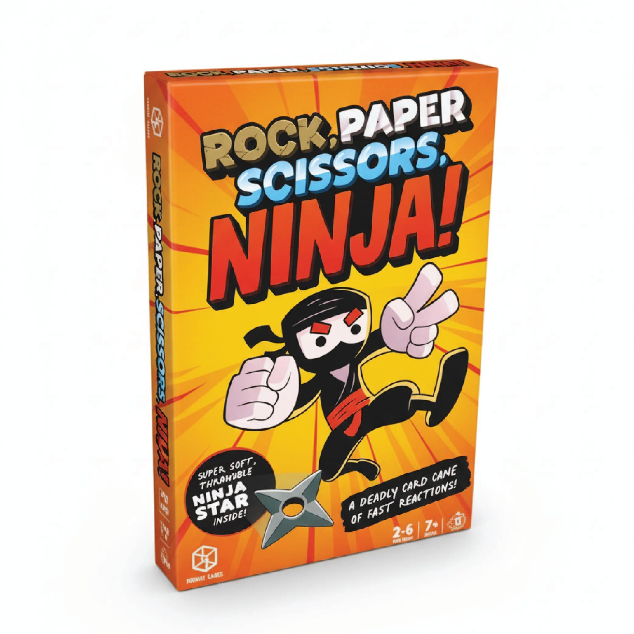 Format Games Rock Paper Scissors Ninja Card Game, Fast-Paced Battle Royale with Foam Ninja Star, Ages 7+, 2-6 Players