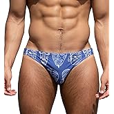 EASEJUICY Mens Bikini Swimwear Sexy Swimsuit Gradient Design Swim Briefs with Drawstring Low Waist Bathing Suit