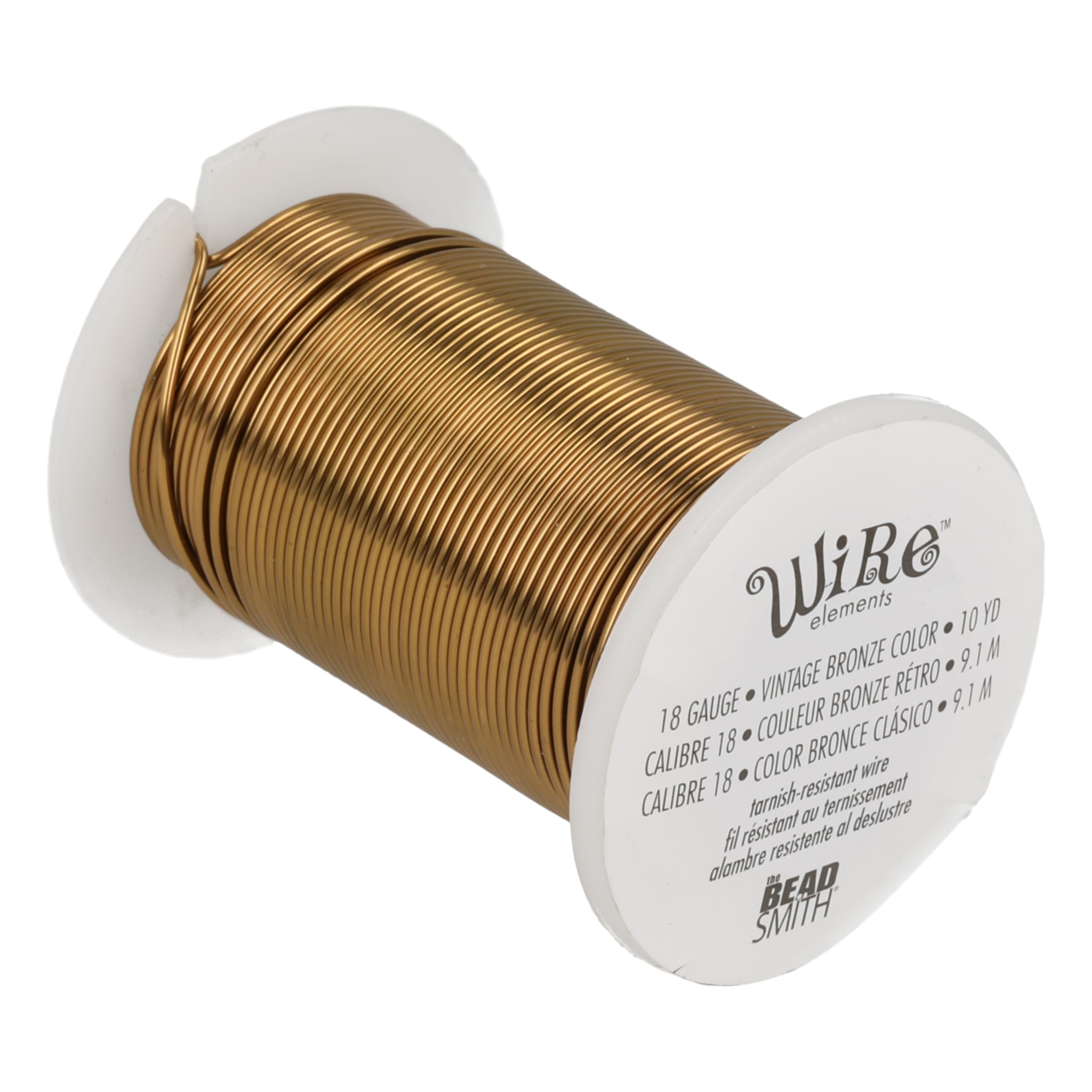 The Beadsmith Wire Elements 18-Gauge Lacquered Tarnish-Resistant Copper Wire for Jewelry Making, 10 Yard, 9.14 Meter Spool (Vintage Bronze Color) — image 1