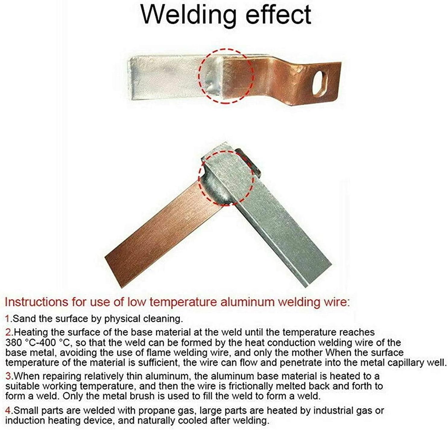 Solution Welding Flux-cored Rods, Aluminum Welding Rods, 30Pack 50cm/19.7inch long No Flux Required Easy Melt Welding Rods Low Temperature Aluminum Welding, Low Melting Point - - 