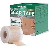 Silicone Scar Sheets (4cm X 1.5m) Silicone Scar Tape for Surgical Scars Reusable Medical Grade Scar Tape for C-Section Tummy Tuck and Wrinkles Suitable for All Skin Types