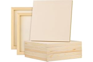 Aodaer 8 Pack Wood Panels 10 x 10 Inch Wooden Panels Canvas Unfinished Craft Wood Boards Panels for Art Crafts Acrylic and Oil Painting Pouring DIY Projects