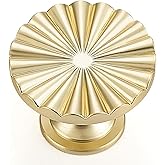 Ravinte Decor 10 Pack Gold Cabinet Knobs Brushed Brass Dresser Knobs Zinc Alloy Dresser Hardware for Closet, Wardrobe and Cupboard Round Vintage Drawer Pulls