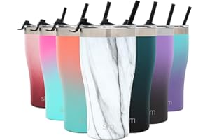 Simple Modern Tumbler with Clear Flip Lid and Straw | Reusable Insulated Water Bottle Stainless Steel Travel Mug | Slim Cruis