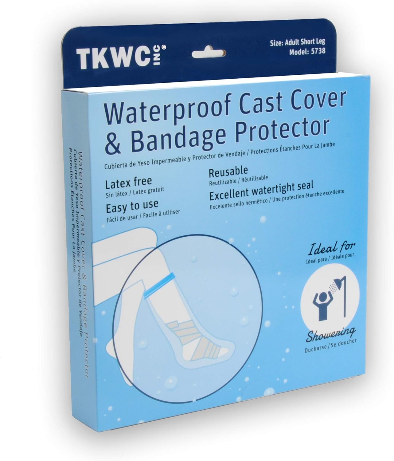 Water Proof Leg Cast Cover for Shower by TKWC Inc - #5738 - Watertight Foot Protector: Health & Personal Care