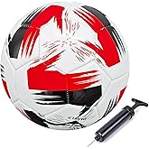 Soccer Ball Size 3 4 5 Boys Girls Youth Adults Practice Training Gift Pump Needle Football Kicking Soft Leather Anti Explosion Coach Family Fun Backyard Playground