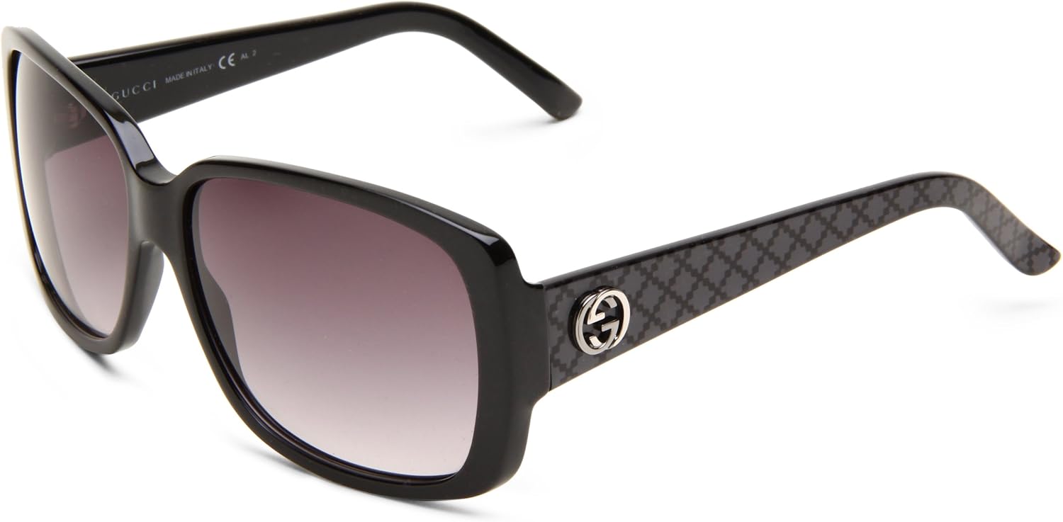 Amazon.com: Gucci Women's 3161/S Rectangle Sunglasses,Black Diamond 