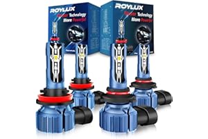 ROYLUX H11+9005 Fog Lights, 350% Brightness H9/H8+HB3 Bulbs for Off-road Use 6000K