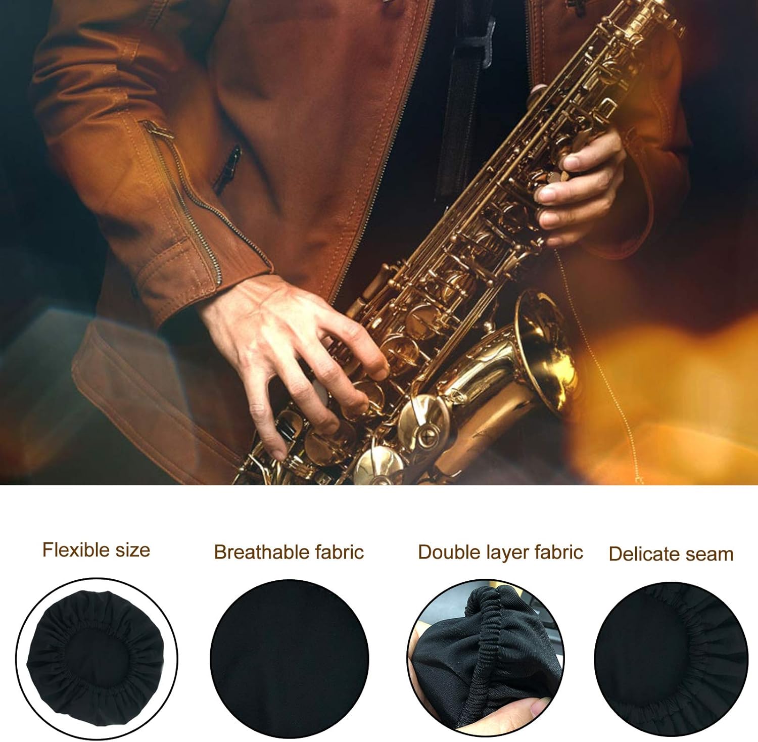 SUMAX1989 Instrument Bell Cover, Ideal for Trumpet, Alto, Bass Clarinet, Soprano Saxophone, 3.75-5”: Musical Instruments