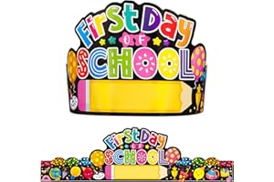 AUGTHEEP 36 Pcs First Day of School Crowns for Kids Kindergarten Preschool Paper Hats for Kids Back to School Classroom Party