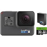 GoPro HERO6 Black + Extra Battery + PNY Elite-X 32GB microSDHC Card - E-Commerce Packaging - Waterproof Digital Action Camera