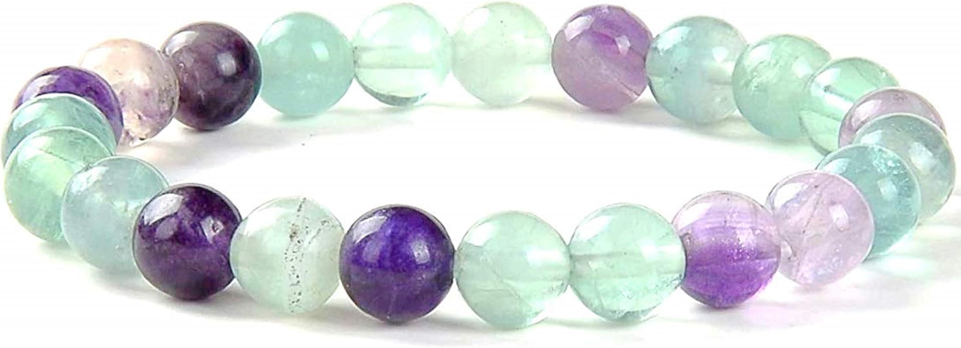 Marka Jewelry Fluorite Gemstone 8mm Round Beads Stretch