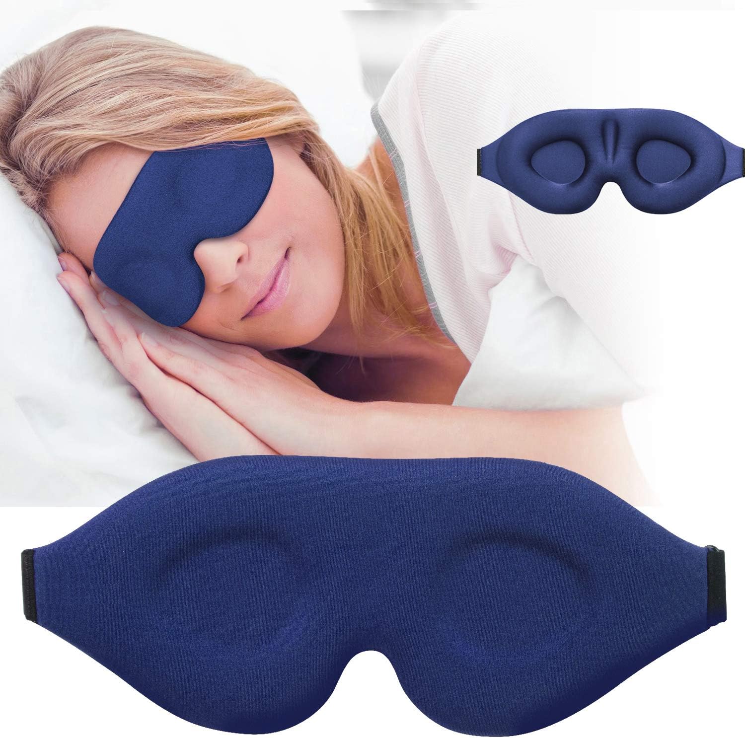 3D Sleep Mask, New Arrival Sleeping Eye Mask for Women Men, Contoured Cup Night Blindfold, Luxury Light Blocking Eye Cover, Molded Eye Shade with Adjustable Strap for Travel, Nap, Meditation, Purple: Health & Personal Care