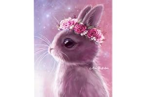 DIAMOND ART CLUB Fairy Bunny Animal Diamond Painting Kit for Adults, 13" x 16" (32.8 x 40.6 cm)