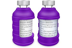 MEDMAX Insulin Via Bottle Protector Case for Diabetic, Insulin Vial Holder Silicone Protective Sleeve to Protect Your Insulin Vial from Breaking, for Most 10ML Insulin Vials, 2-Pack (Short-Purple)