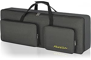AKOZLIN 54-Key Padded Keyboard Gig Bag Portable Electric Piano Keyboard Case Foldable Bag For 54 Key Keyboard L37 x W5.3 x H14.5