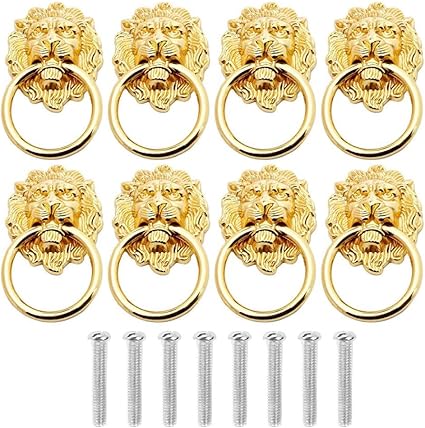 Antik Löwe Schrankgriff Schrauben, 8 Stücke Griff Knopf Ring Antik Löwe