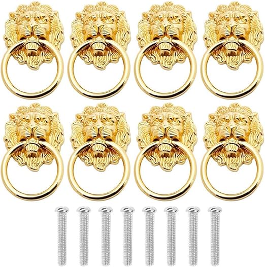 Antik Löwe Schrankgriff Schrauben, 8 Stücke Griff Knopf Ring Antik Löwe