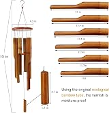 ASTARIN Bamboo Wind Chimes Outdoor 38 inch Zen Garden Wooden Melodic Windchime view 3