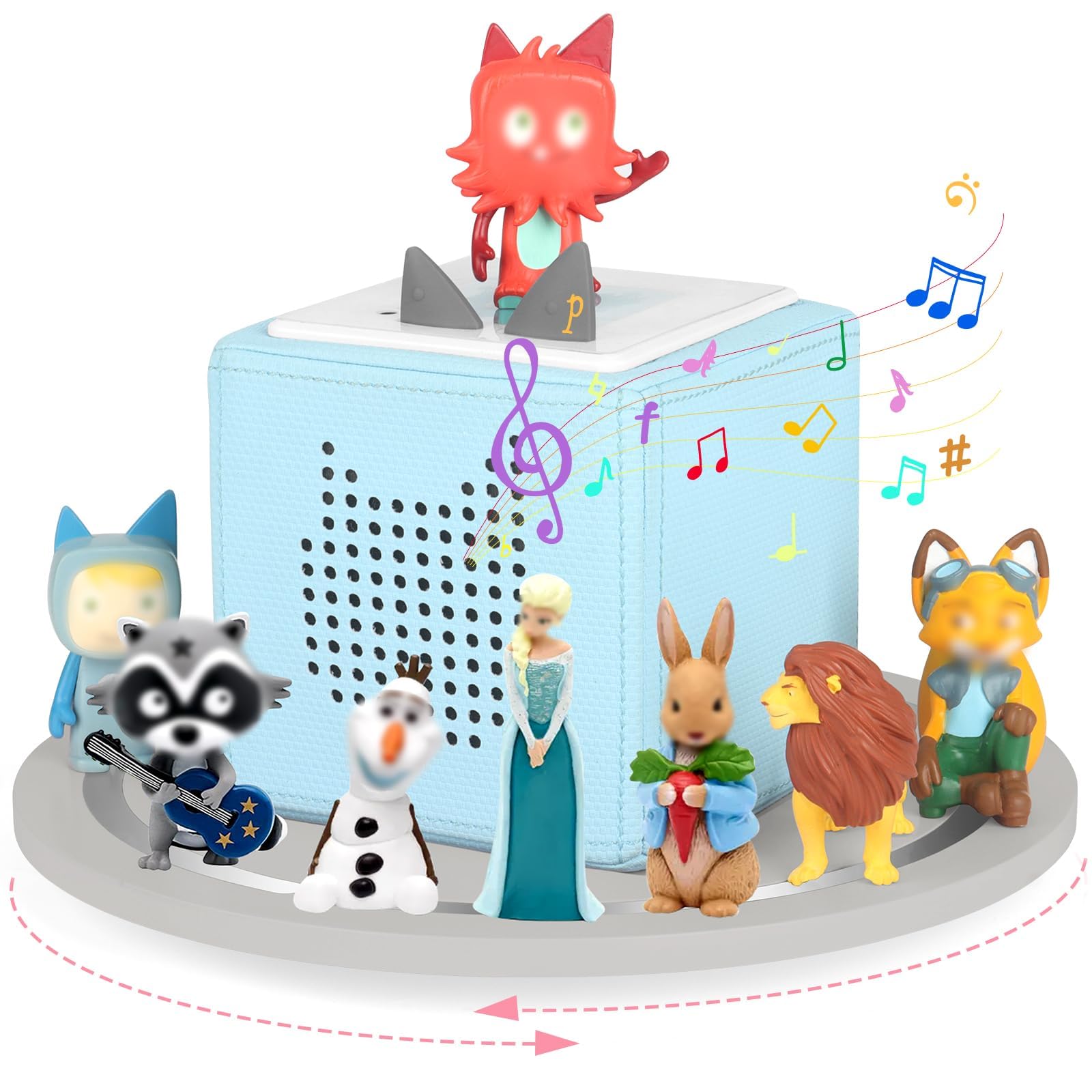 Photo 1 of *****UNKNOWN SIZE**** 360° Round Turntable for Tonies Box Organizer Storage Shelf Wall Mounted, Magnetic Floating Shelves for Toniebox Generation 1 & 2 Player Tonies Figures, Display Collection 10~20 Characters (Gray)