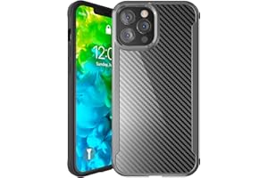 Nicexx Designed for iPhone 12 Pro Max Case with Carbon Fiber Pattern, 12ft. Drop Tested, Wireless Charging Compatible - Black