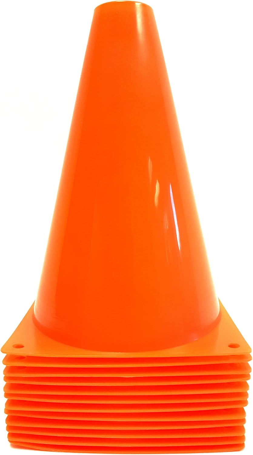 Dondor Enterprises Sports Training Cones, 7" Inch, 1 Dozen Multipurpose Orange Sports Cones : Sports & Outdoors