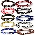 Fashionsupermarket 10pcs Mens Womens Leather Nylon Nautical Camouflage Fish Hook Bracelet,DIY Jewelry Anklet, Necklace