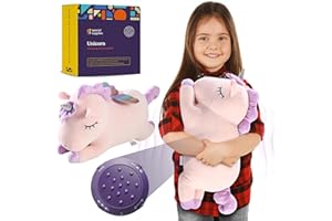 Special Supplies Vibrating Pillow Sensory Pressure Activated Calm for Kids and Adults, Plush Minky Soft Cover -Textured Therapy Stimulation Bumps 3 Vibration Modes, Music & Voice Recording (Unicorn)