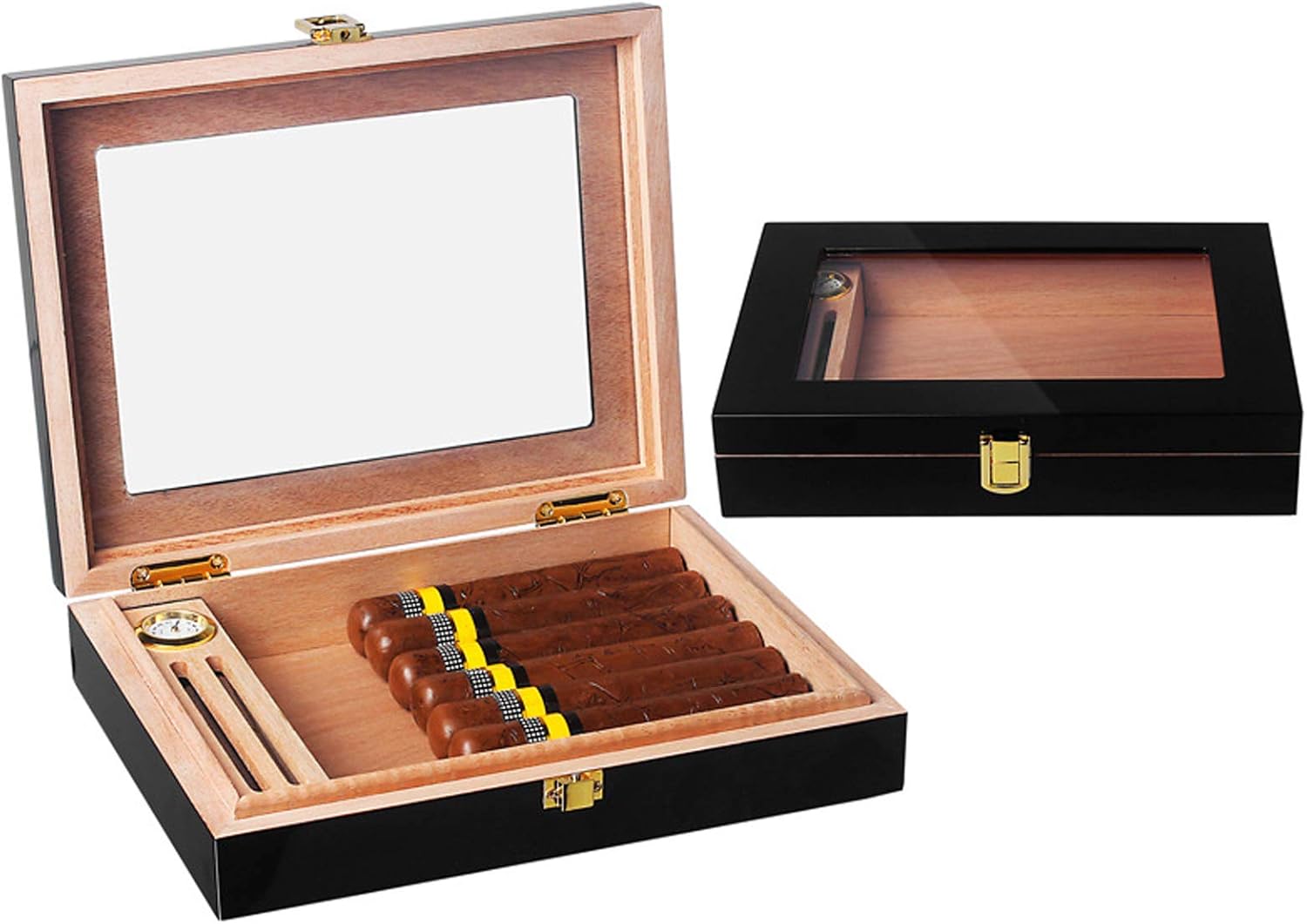 HKIASQ Humidor De Puros, Estuche De Viaje para Puros, Humidor De Viaje, Caja De Madera De Cedro
