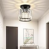 ZYDTRIP Crystal Ceiling Light Modern LED Chandelier Black Pendant Fixture view 2