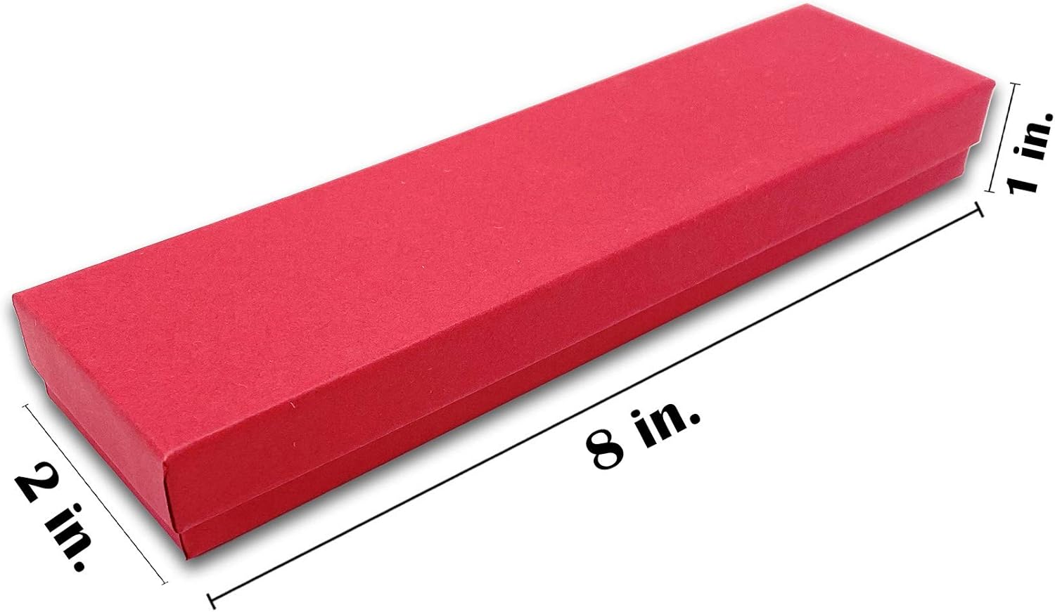 TheDisplayGuys 100-Pack #82 Cotton Filled Cardboard Paper Jewelry Box Gift Case - Matte Red (8 1/16" x 2 1/4" x 1 3/8"): Health & Personal Care