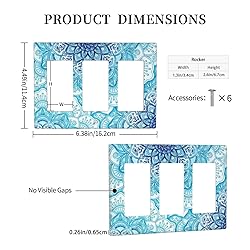Tewujay Decorative Covers Wall Plate Blue Vintage