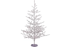 Northlight 3' Pre-Lit LED Silver Tinsel Twig Artificial Christmas Tree - Clear Lights