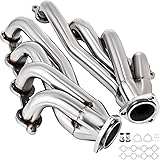 Mophorn Exhaust Header Set 1 3/4" Exhaust Turbo Headers, Stainless Steel Exhaust Manifold Headers, Shorty Engine Conversion L