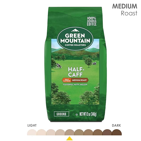 GREEN MOUNTAIN COFFEE ROASTERS HALF-CAFF, 12 OZ. GROUND