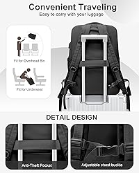CADOLIM Black Large Travel Backpack For Women