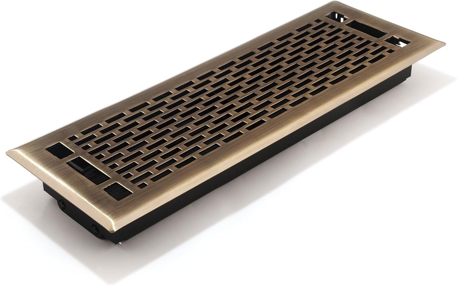 Accord AMFRABMA414 Manhattan Floor Register, 4-Inch x 14-Inch(Duct Opening Measurements), Antique Brass