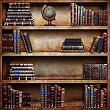 BELECO 6x6ft Fabric Vintage Bookshelf Backdrop