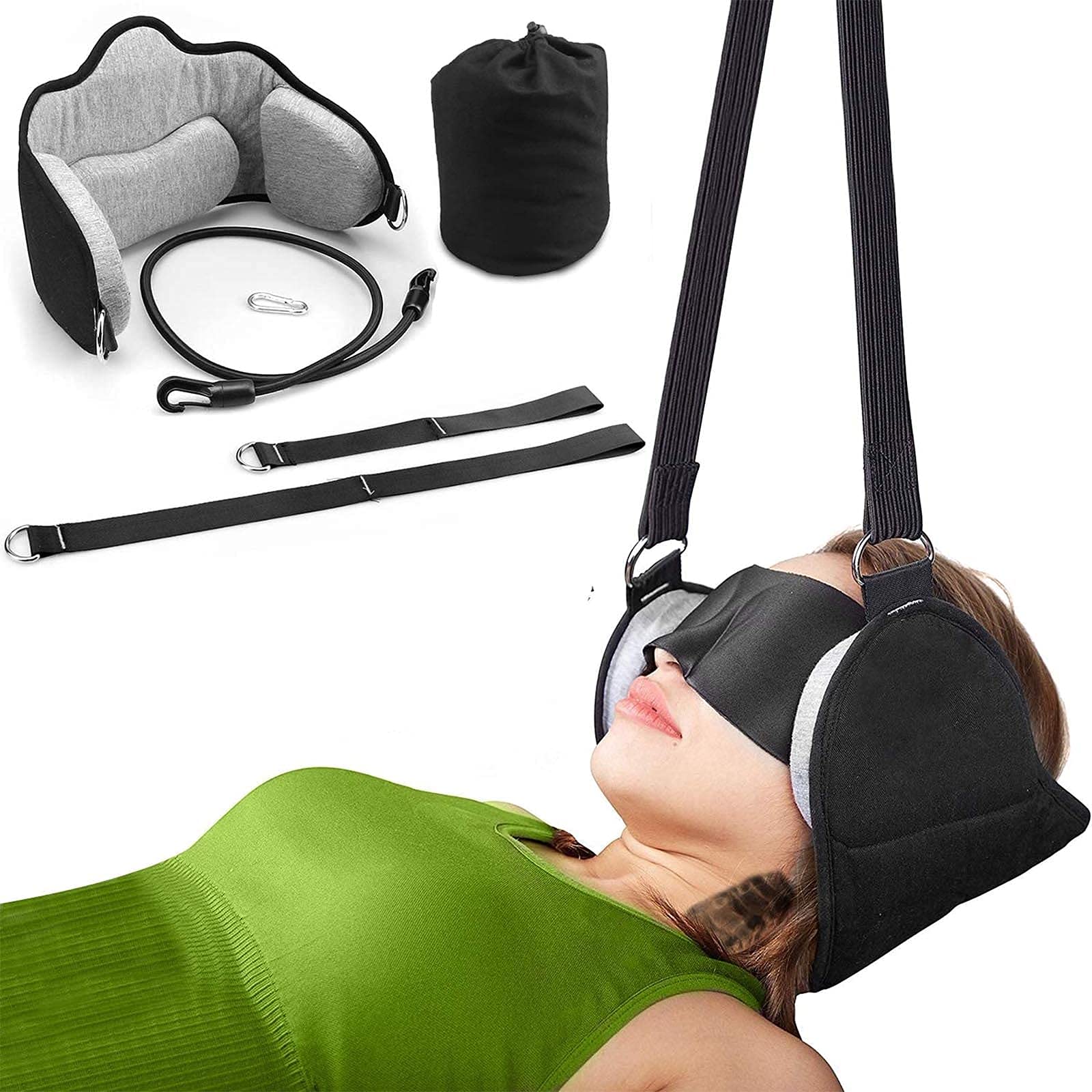 BLUEDRM Neck Massager,Traction Pain Relieving Head Sling for Office Home Travel Women Men