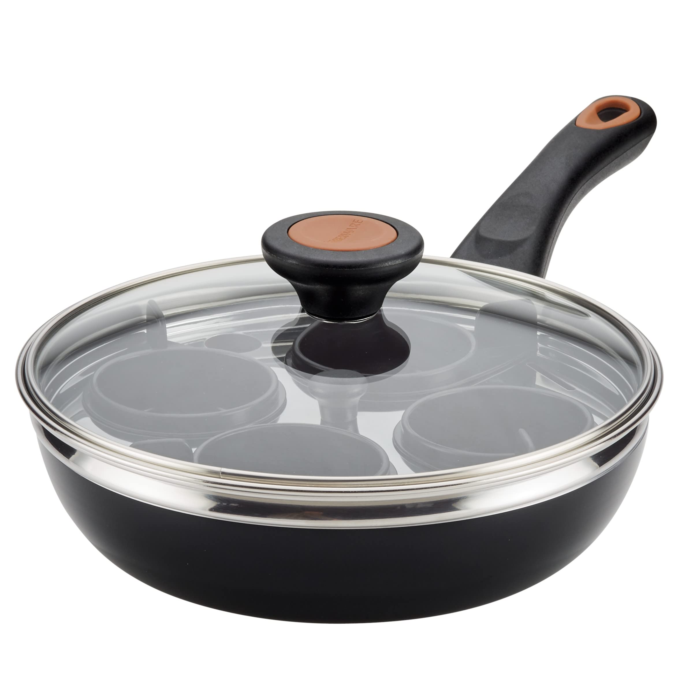Photo 1 of Farberware Glide Copper Ceramic Nonstick Covered Egg Poacher, 8-Inch, Black - 10654