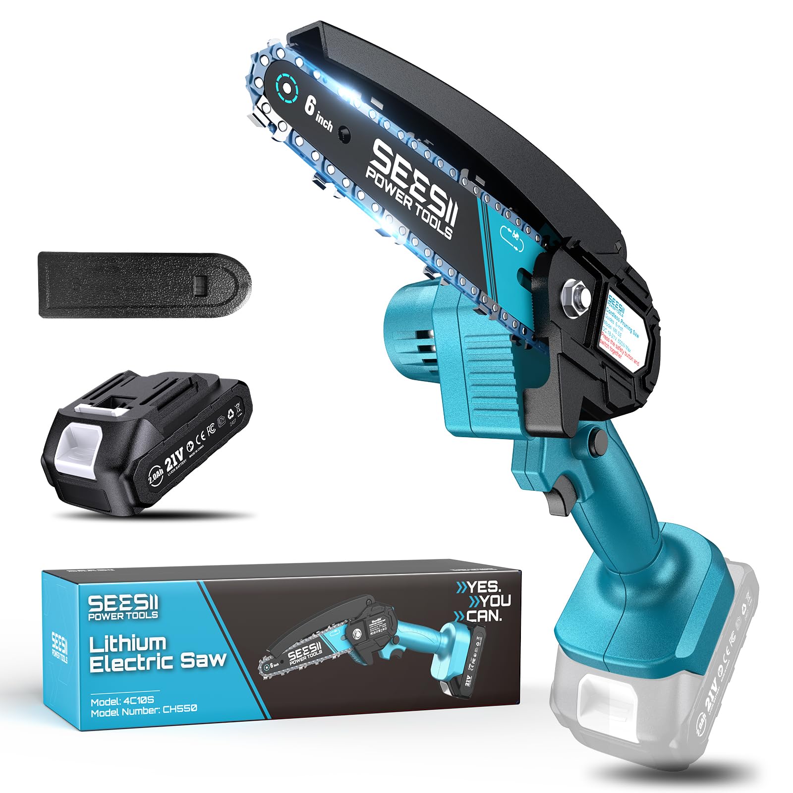 Photo 1 of Seesii Mini Chainsaw, 6-inch Mini Chainsaw Cordless, Handheld Electric Power Chain Saw with Battery, for Tree Trimming Wood Cutting,Gifts for Father, Dad, Husband, MenLPNPMEX9486501
