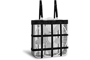 B BLOOMOAK Bloomoak Adjustable Box-Fan-Holder for Horse Stall, Cool Whole House Coverage,Fits 20x20" Fans,Black,Large 27x27" (Black)