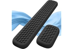 Lekvey Ergonomic Keyboard Wrist Rest, Silky Memory Foam with Massage Points Carpal Tunnel Support Wrist Pad for Office/Gaming, Typing Pain Relief, Black