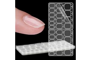Laza 10 Sheets 300 Pcs Clear Nail Adhesive Tabs 15 Sizes Waterproof Fake Nail Glue Sticker Super Sticky Nail Bond Double Sided Jelly Glue for Press On Nails Stickers Manicure Nail Glue Tabs No Crease