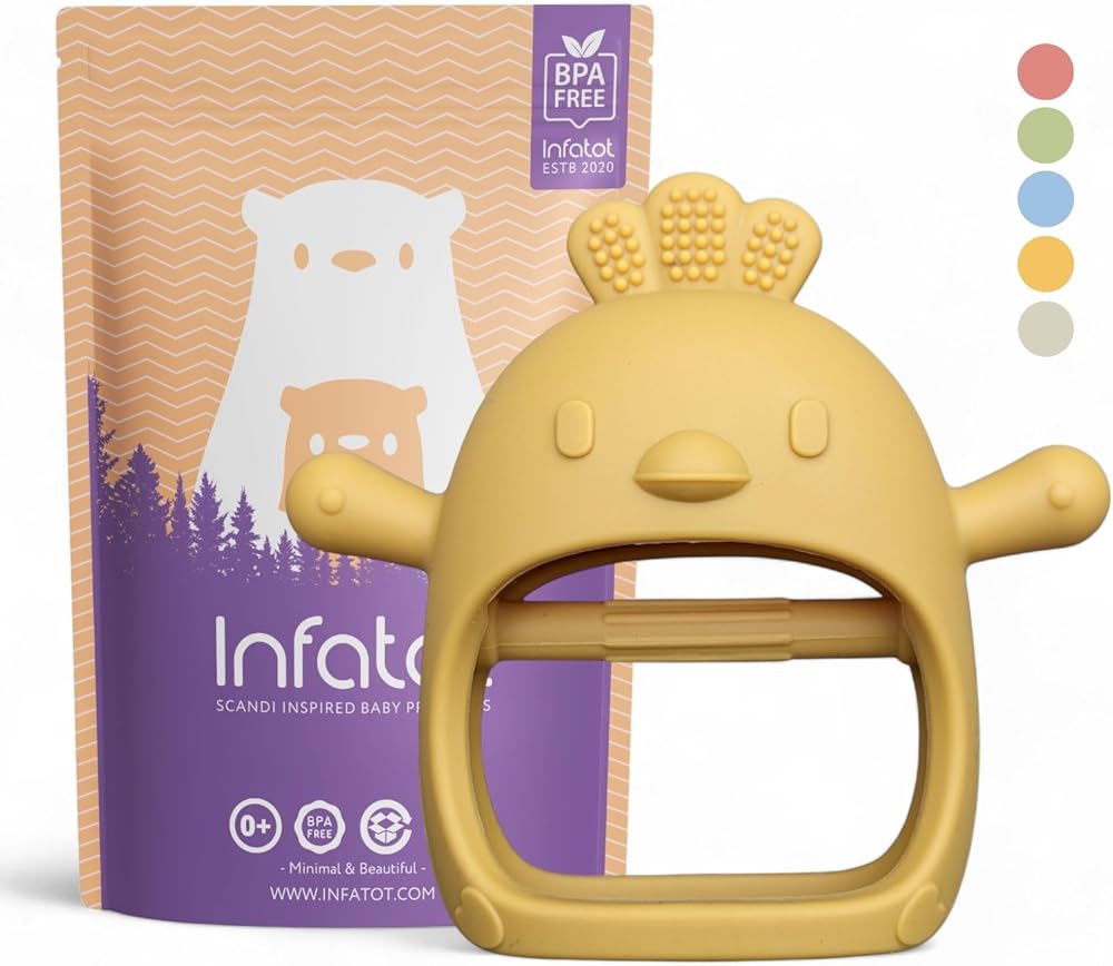 Infatot Teething Mittens Mango Silicone Baby Teether Glove 0-6 Months