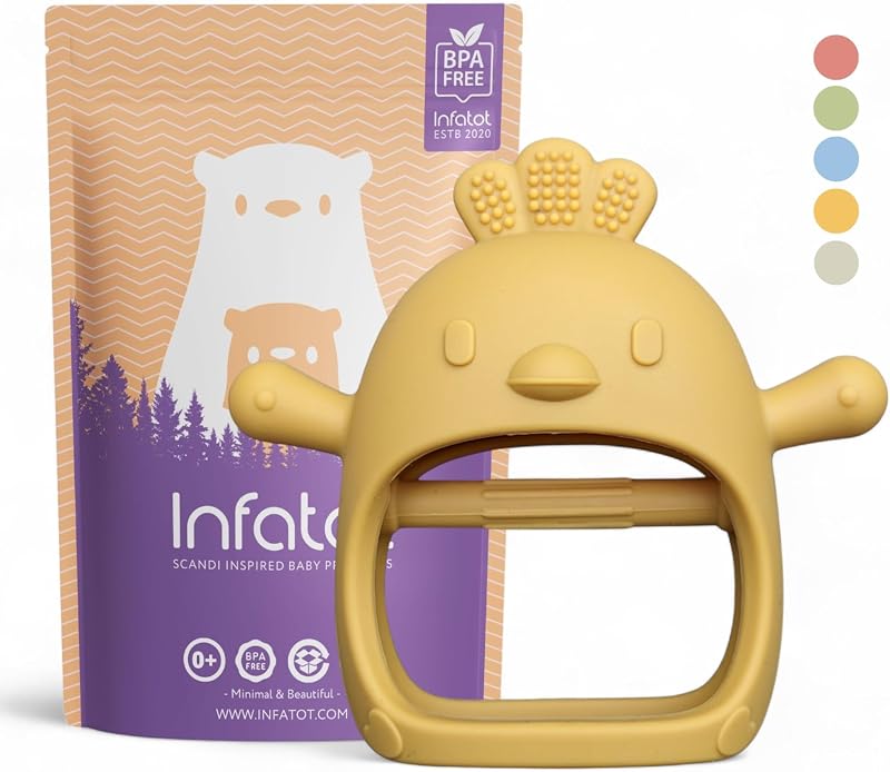 Infatot Teething Mittens Mango Silicone Baby Teether Glove 0-6 Months